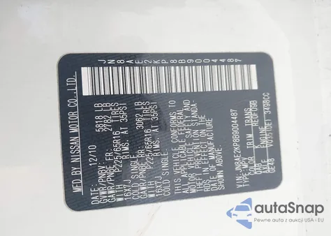 2011 Nissan Quest Sv z USA, uszkodzony, nr VIN JN8AE2KP8B9004487